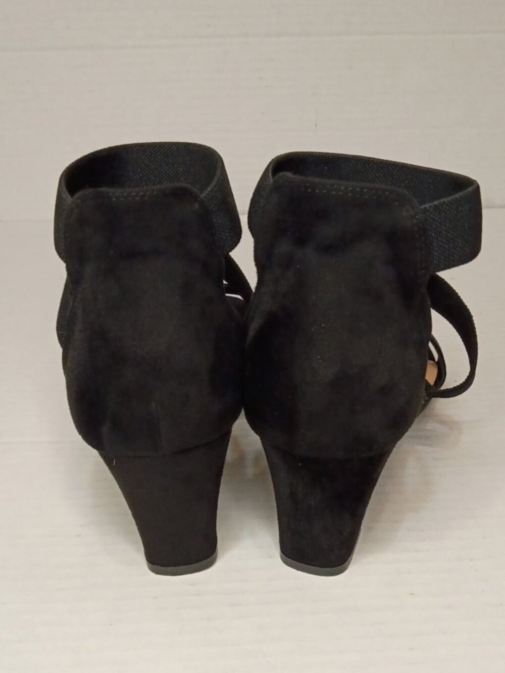 Dream Pairs INNIS-1 Black Faux Suede Wedge Sandals Women's Size 10 - Picture 4 of 7